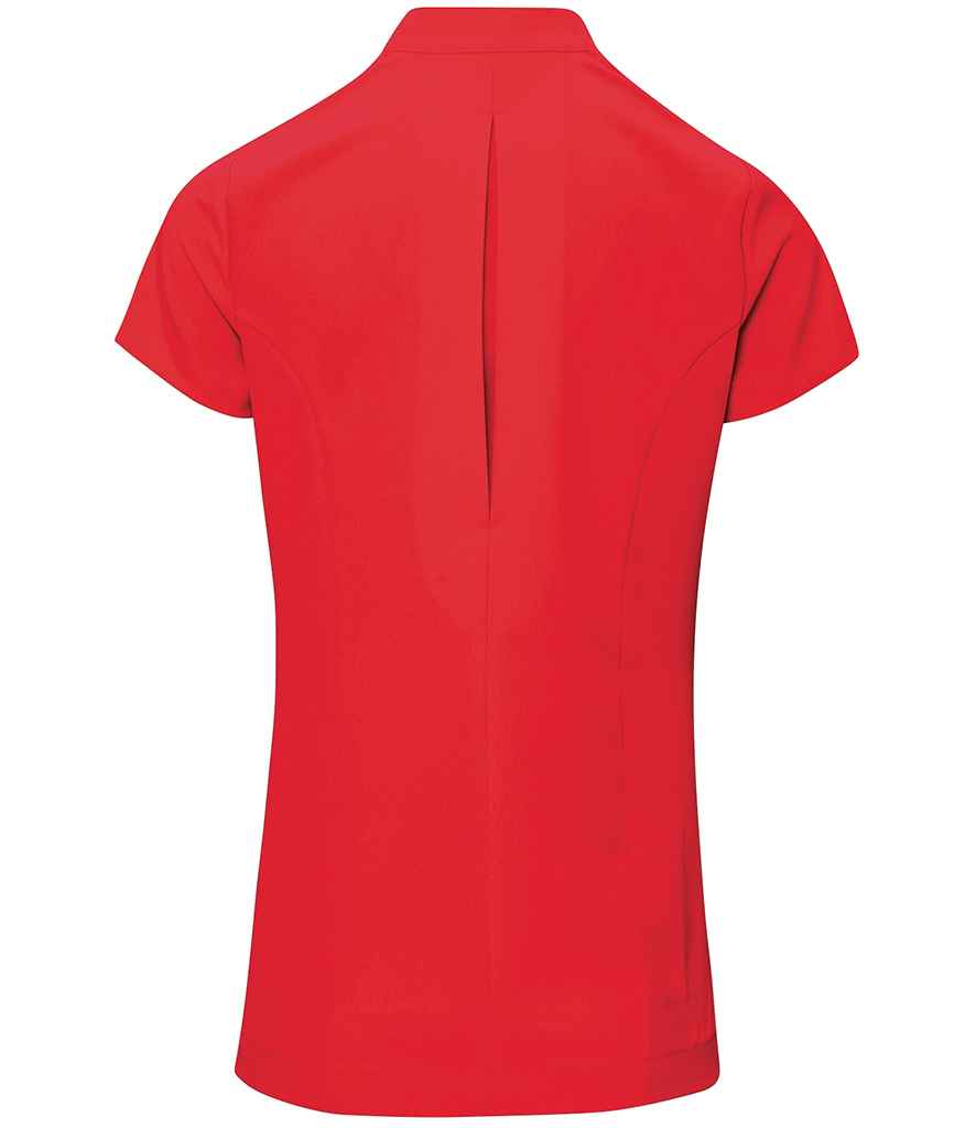 Premier PR683 Strawberry Red Back - Tunic Ready to be Embroidered and Printed by Custard Workwear - Cheap Personalised and Customised Workwear in Nottinghamshire, Derbyshire and Leicestershire