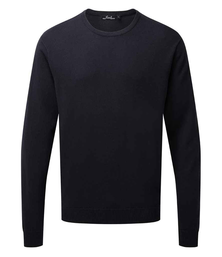 Premier PR692 Navy Front - Jumper Ready to be Embroidered by Custard Workwear - Cheap Personalised and Customised Workwear in Nottinghamshire, Derbyshire and Leicestershire
