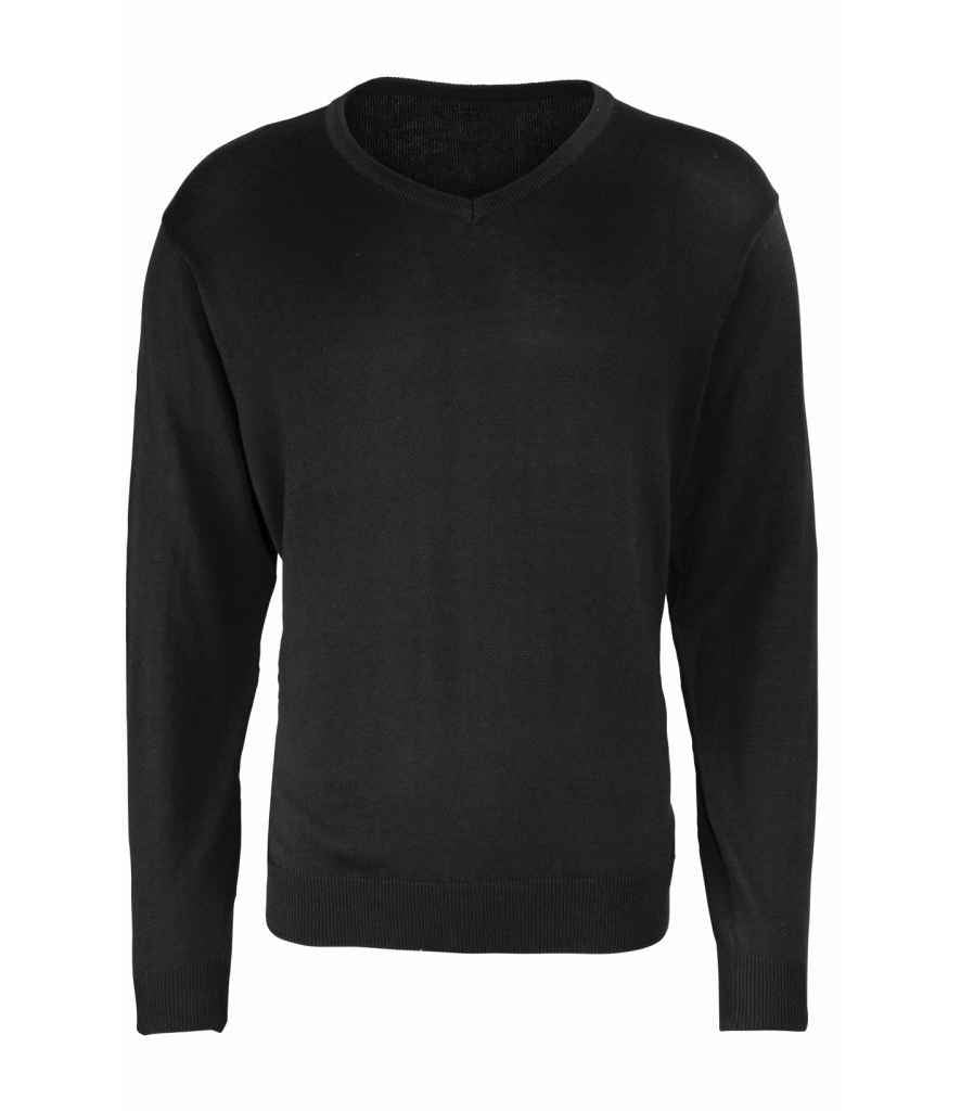 Premier PR694 Black Front - Knitted Jumper Ready to be Embroidered by Custard Workwear - Cheap Personalised and Customised Workwear in Nottinghamshire, Derbyshire and Leicestershire