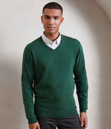 PR694 - Knitted Cotton Acrylic V Neck Sweater