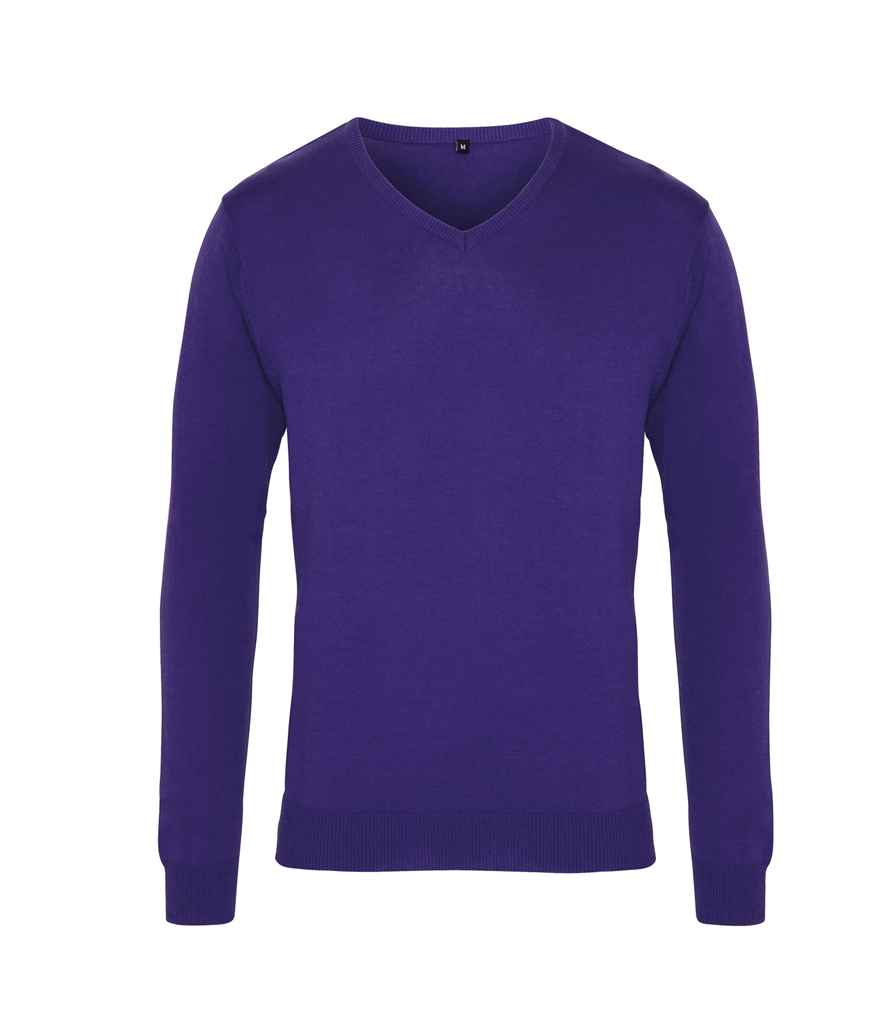 Premier PR694 Purple Front - Knitted Jumper Ready to be Embroidered by Custard Workwear - Cheap Personalised and Customised Workwear in Nottinghamshire, Derbyshire and Leicestershire