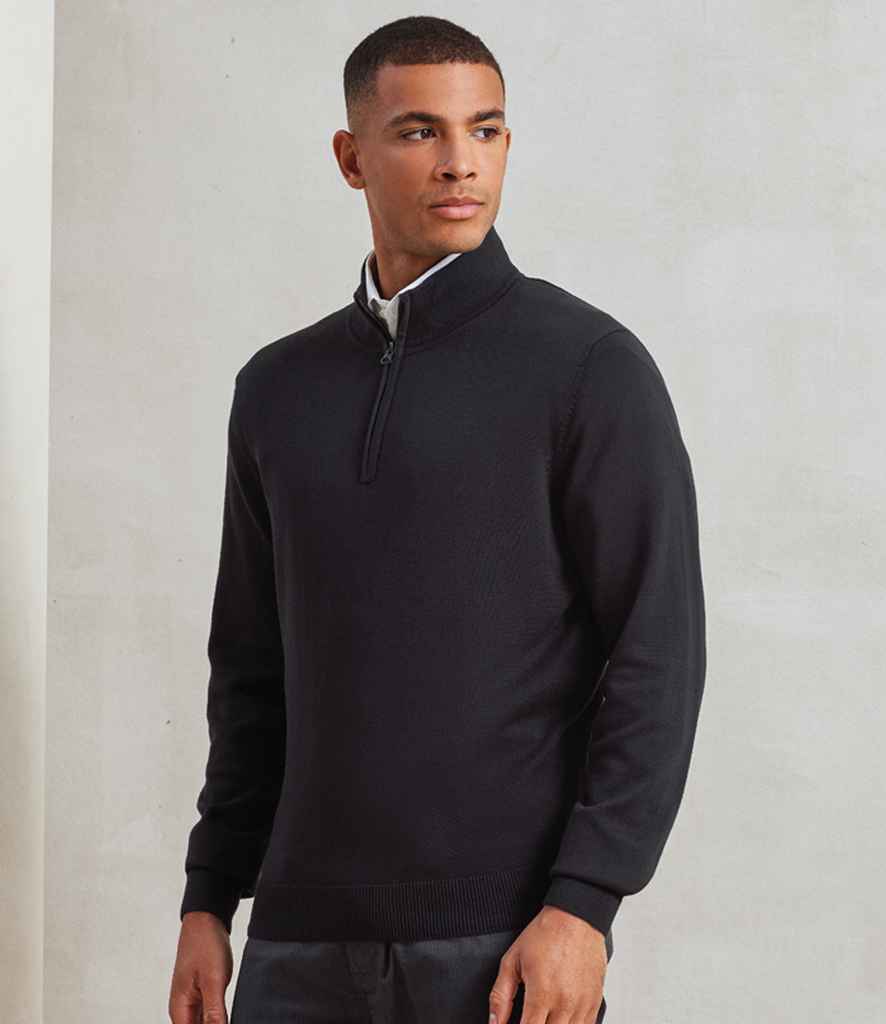 Premier PR695 Black Model - Jumper Ready to be Embroidered by Custard Workwear - Cheap Personalised and Customised Workwear in Nottinghamshire, Derbyshire and Leicestershire