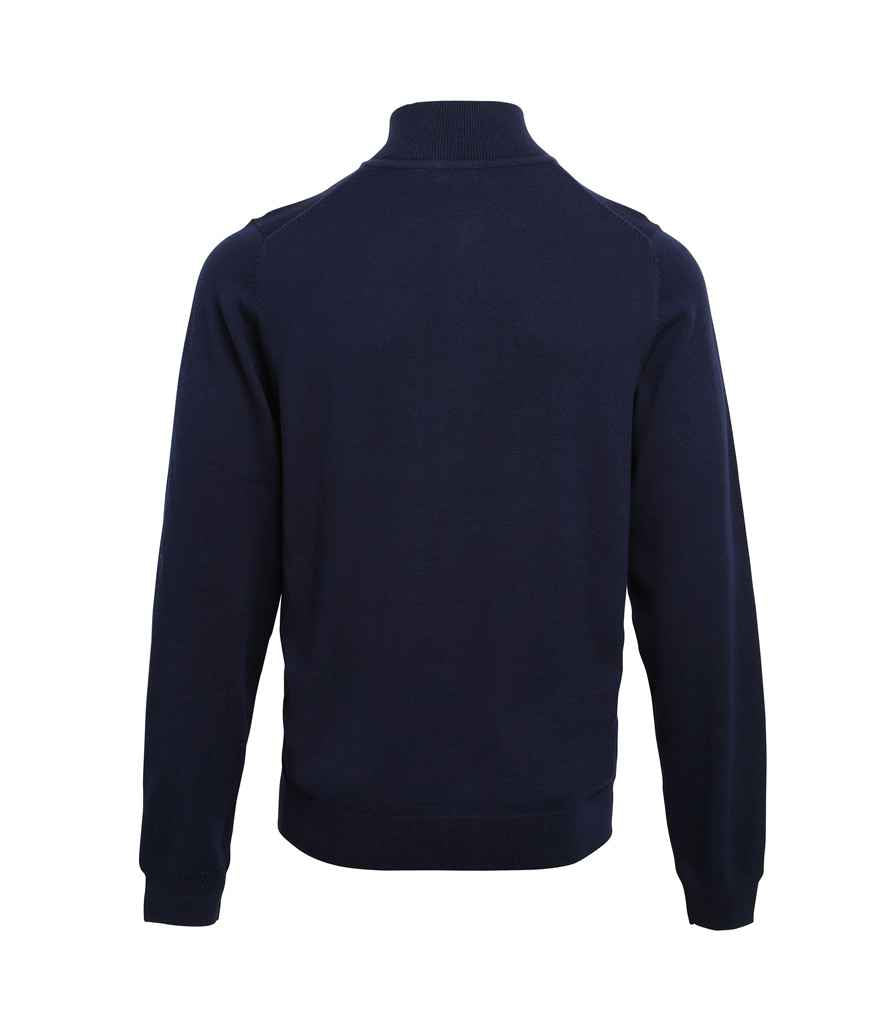 Premier PR695 Navy Back - Jumper Ready to be Embroidered by Custard Workwear - Cheap Personalised and Customised Workwear in Nottinghamshire, Derbyshire and Leicestershire