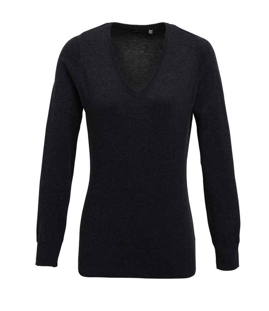 Premier PR696 Charcoal Front - Knitted Jumper Ready to be Embroidered by Custard Workwear - Cheap Personalised and Customised Workwear in Nottinghamshire, Derbyshire and Leicestershire