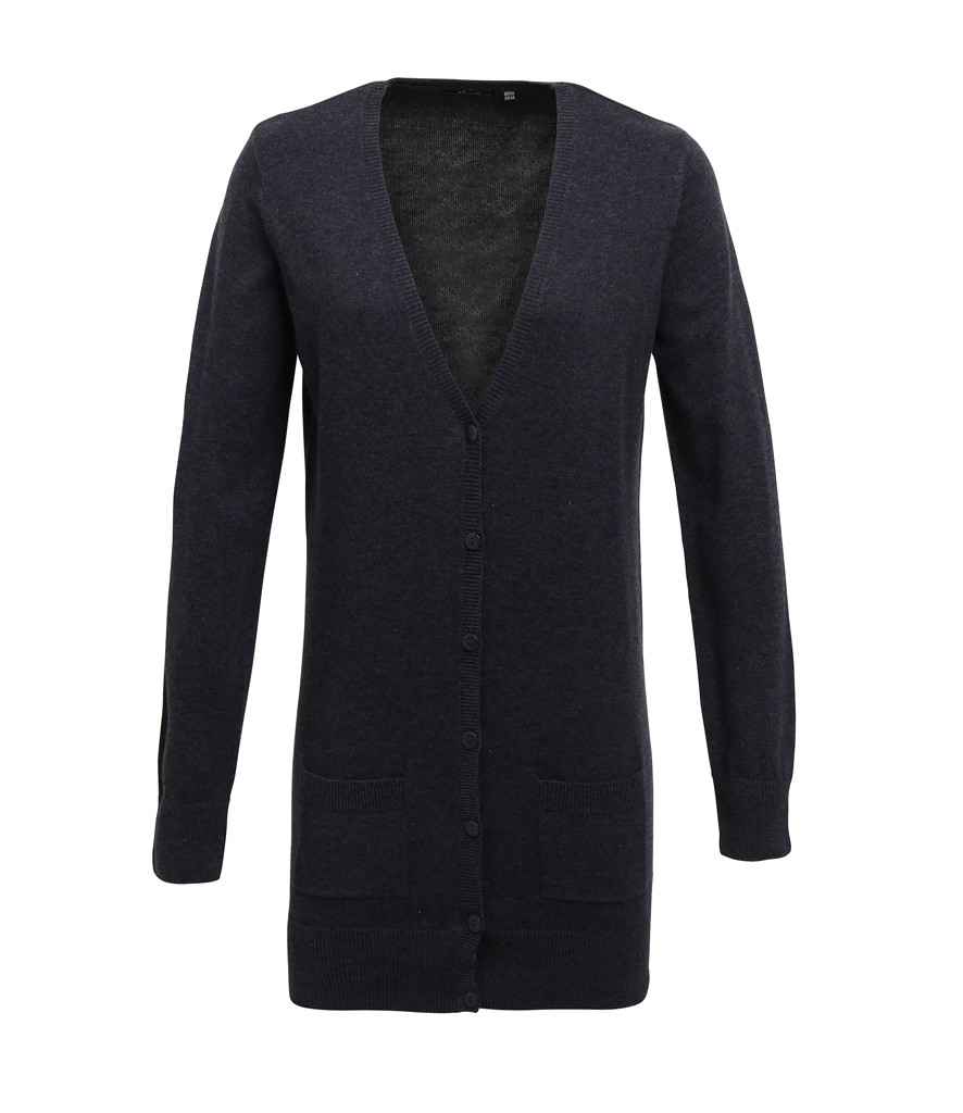 Premier PR698 Charcoal Front - Cardigan Ready to be Embroidered by Custard Workwear - Cheap Personalised and Customised Workwear in Nottinghamshire, Derbyshire and Leicestershire
