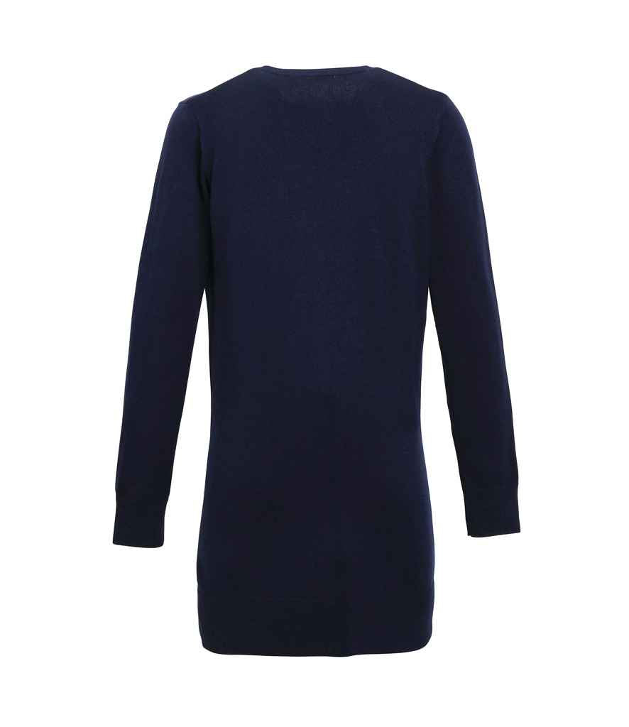 Premier PR698 Navy Back - Cardigan Ready to be Embroidered by Custard Workwear - Cheap Personalised and Customised Workwear in Nottinghamshire, Derbyshire and Leicestershire