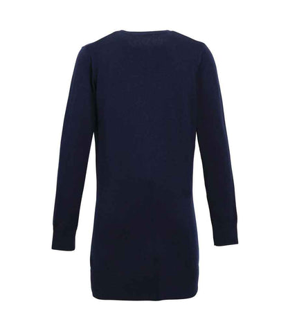 Premier PR698 Navy Back - Cardigan Ready to be Embroidered by Custard Workwear - Cheap Personalised and Customised Workwear in Nottinghamshire, Derbyshire and Leicestershire