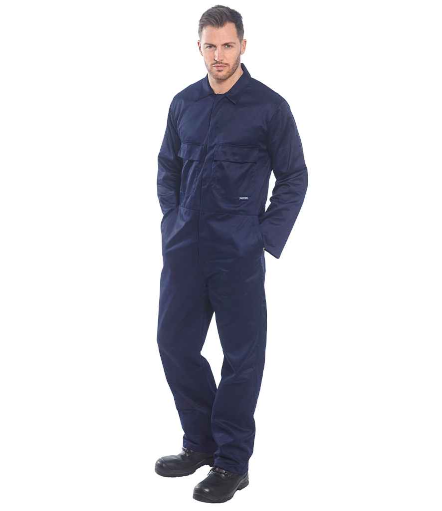 Portwest PW200 Navy Model -  Ready to be Embroidered and Printed by Custard Workwear - Cheap Personalised and Customised Workwear in Nottinghamshire, Derbyshire and Leicestershire