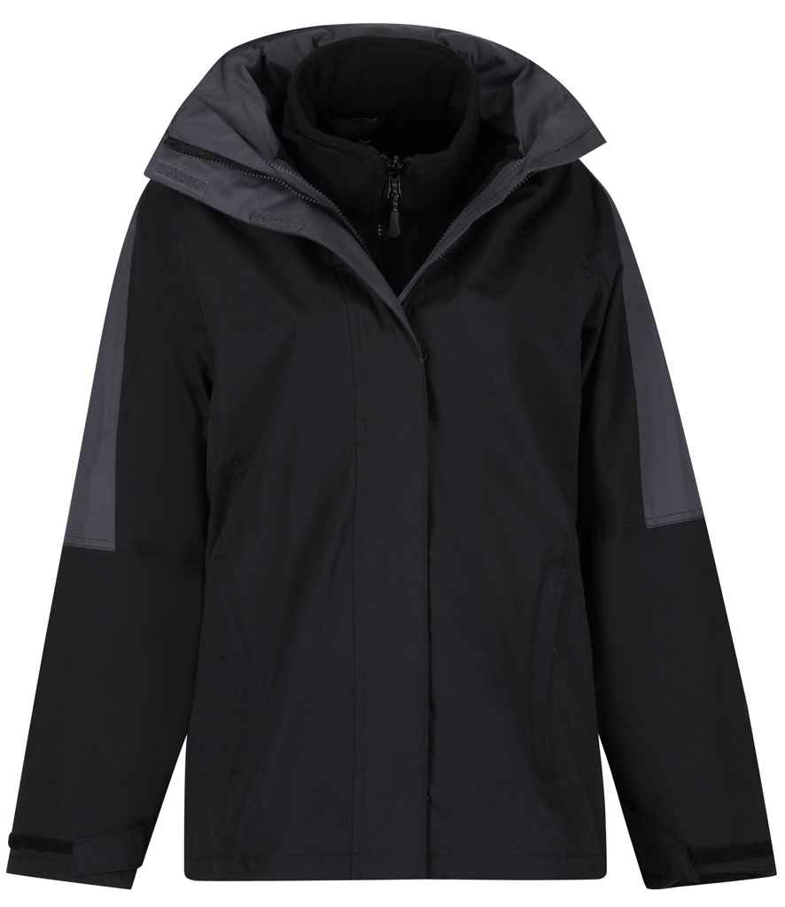 Regatta Professional RG086 Black/Seal Grey Front - Jacket Ready to be Embroidered and Printed by Custard Workwear - Cheap Personalised and Customised Workwear in Nottinghamshire, Derbyshire and Leicestershire