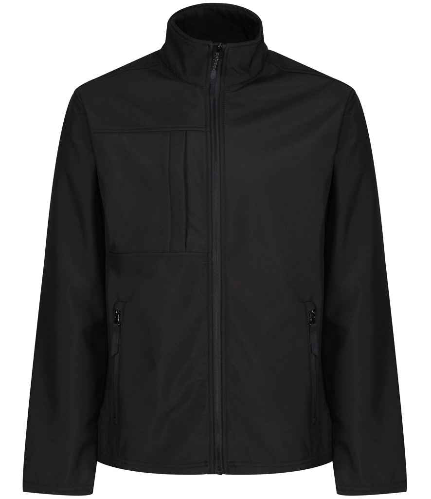 Regatta Professional RG191 Black/Black Front - Soft Shell Ready to be Embroidered and Printed by Custard Workwear - Cheap Personalised and Customised Workwear in Nottinghamshire, Derbyshire and Leicestershire