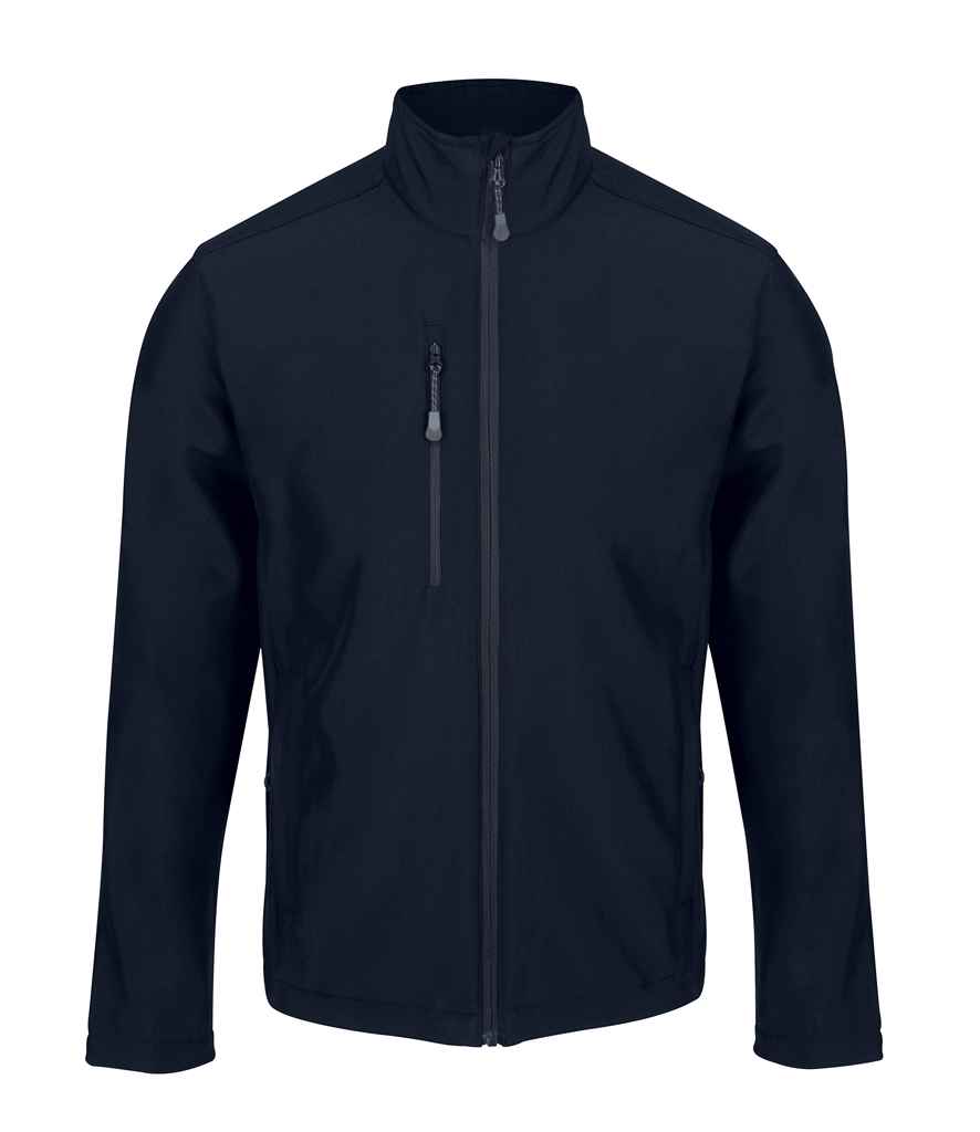 Regatta Honestly Made RG2000 Navy Front - Soft Shell Ready to be Embroidered and Printed by Custard Workwear - Cheap Personalised and Customised Workwear in Nottinghamshire, Derbyshire and Leicestershire