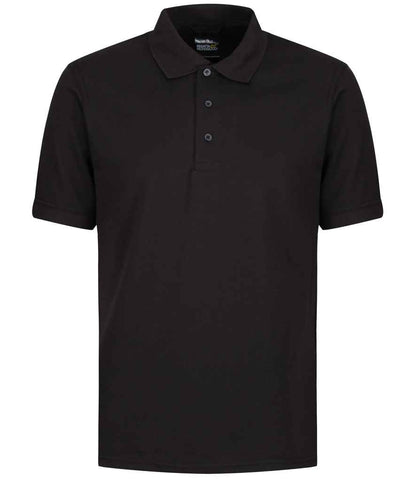 Regatta Professional RG320 Black Front - Polo Ready to be Embroidered and Printed by Custard Workwear - Cheap Personalised and Customised Workwear in Nottinghamshire, Derbyshire and Leicestershire