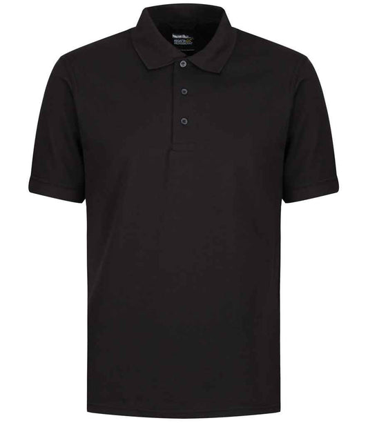 Regatta Professional RG320 Black Front - Polo Ready to be Embroidered and Printed by Custard Workwear - Cheap Personalised and Customised Workwear in Nottinghamshire, Derbyshire and Leicestershire