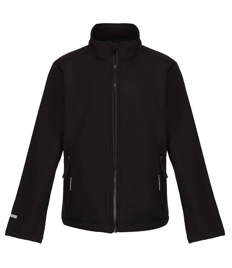 Regatta Professional RG330 Black/Black Front - Soft Shell Ready to be Embroidered and Printed by Custard Workwear - Cheap Personalised and Customised Workwear in Nottinghamshire, Derbyshire and Leicestershire