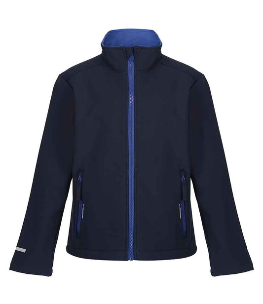 Regatta Professional RG330 Navy/New Royal Blue Front - Soft Shell Ready to be Embroidered and Printed by Custard Workwear - Cheap Personalised and Customised Workwear in Nottinghamshire, Derbyshire and Leicestershire