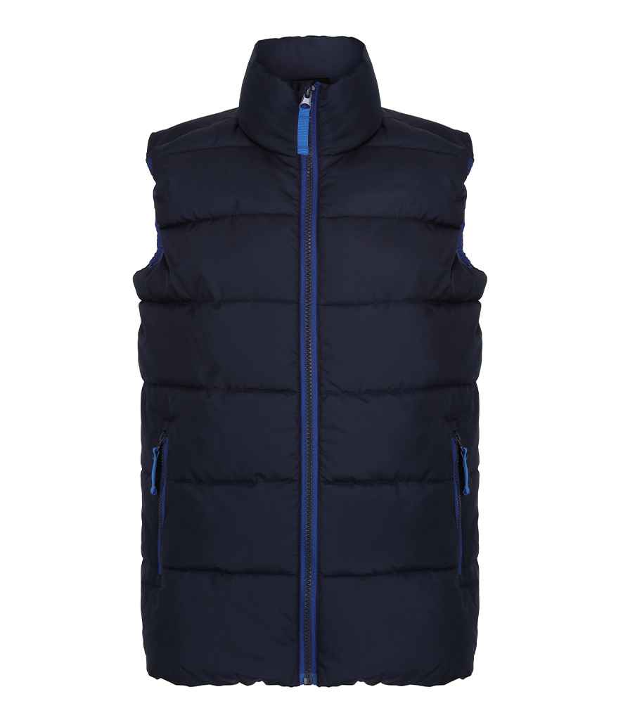 Regatta Professional RG337 Navy/New Royal Blue Front - Bodywarmer Ready to be Printed by Custard Workwear - Cheap Personalised and Customised Workwear in Nottinghamshire, Derbyshire and Leicestershire