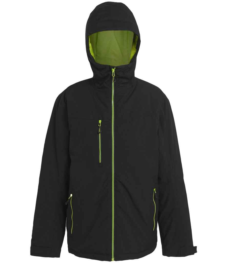Regatta Professional RG443 Black/Lime Green Front - Jacket Ready to be Embroidered and Printed by Custard Workwear - Cheap Personalised and Customised Workwear in Nottinghamshire, Derbyshire and Leicestershire