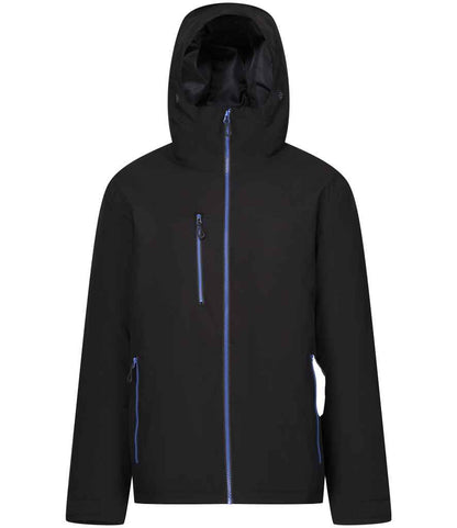 Regatta Professional RG443 Black/New Royal Blue Front - Jacket Ready to be Embroidered and Printed by Custard Workwear - Cheap Personalised and Customised Workwear in Nottinghamshire, Derbyshire and Leicestershire
