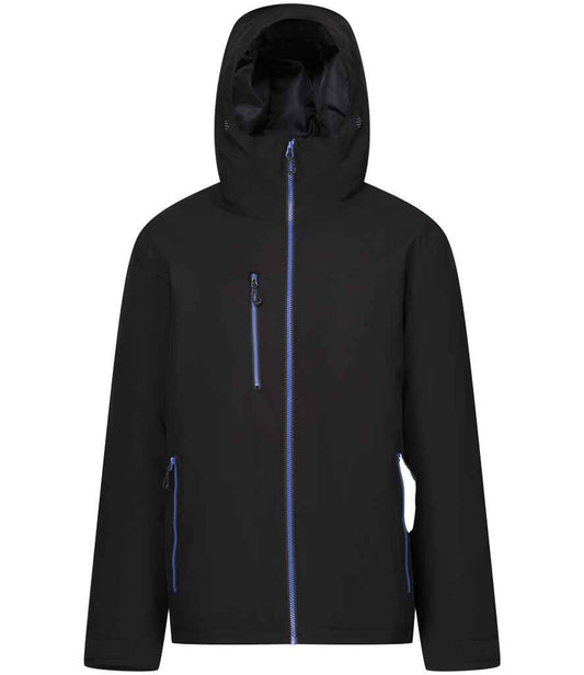 Regatta Professional RG443 Black/New Royal Blue Front - Jacket Ready to be Embroidered and Printed by Custard Workwear - Cheap Personalised and Customised Workwear in Nottinghamshire, Derbyshire and Leicestershire