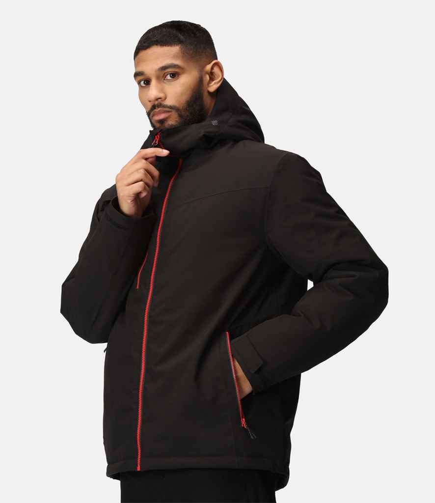 Regatta Professional RG443 Black/Classic Red Model - Jacket Ready to be Embroidered and Printed by Custard Workwear - Cheap Personalised and Customised Workwear in Nottinghamshire, Derbyshire and Leicestershire