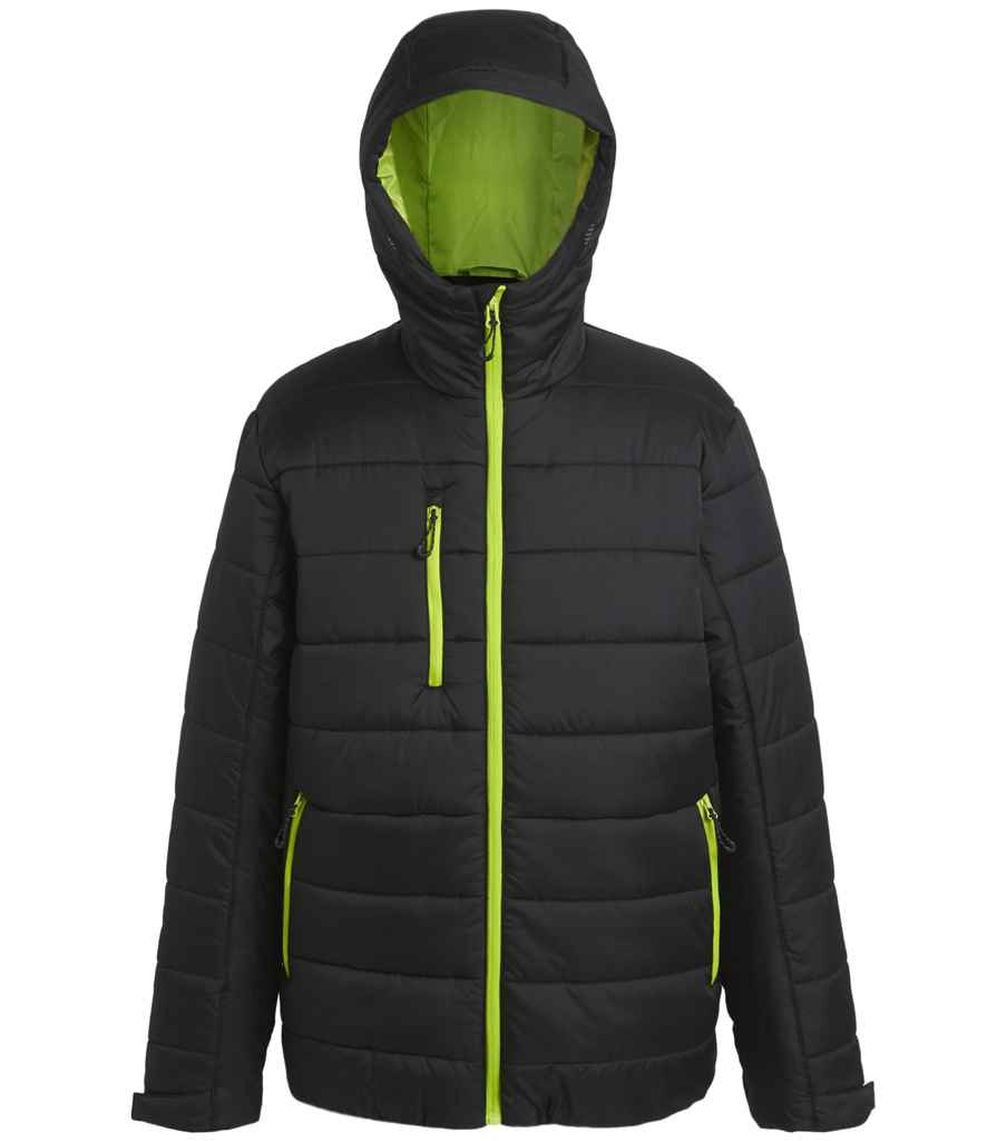 Regatta Professional RG444 Black/Lime Green Front - Jacket Ready to be Printed by Custard Workwear - Cheap Personalised and Customised Workwear in Nottinghamshire, Derbyshire and Leicestershire