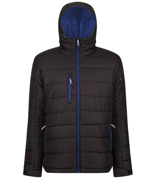 Regatta Professional RG444 Black/New Royal Blue Front - Jacket Ready to be Printed by Custard Workwear - Cheap Personalised and Customised Workwear in Nottinghamshire, Derbyshire and Leicestershire