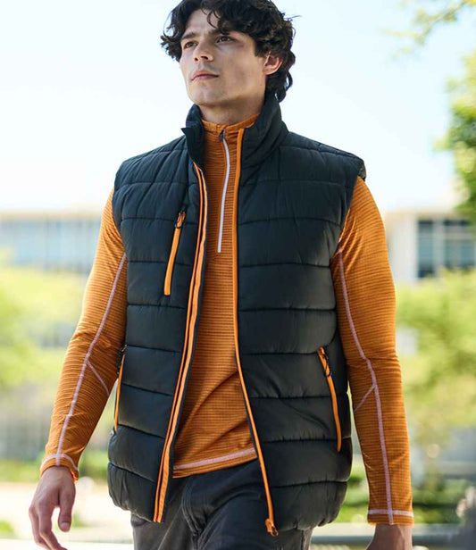 Regatta Professional RG445 Black/Orange Pop Model - Bodywarmer Ready to be Printed by Custard Workwear - Cheap Personalised and Customised Workwear in Nottinghamshire, Derbyshire and Leicestershire