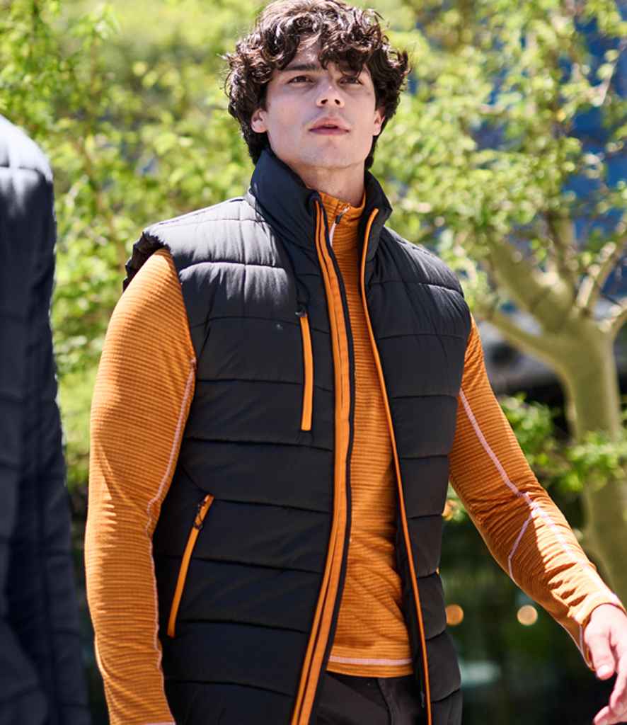 Regatta Professional RG445 Black/Orange Pop Model - Bodywarmer Ready to be Printed by Custard Workwear - Cheap Personalised and Customised Workwear in Nottinghamshire, Derbyshire and Leicestershire
