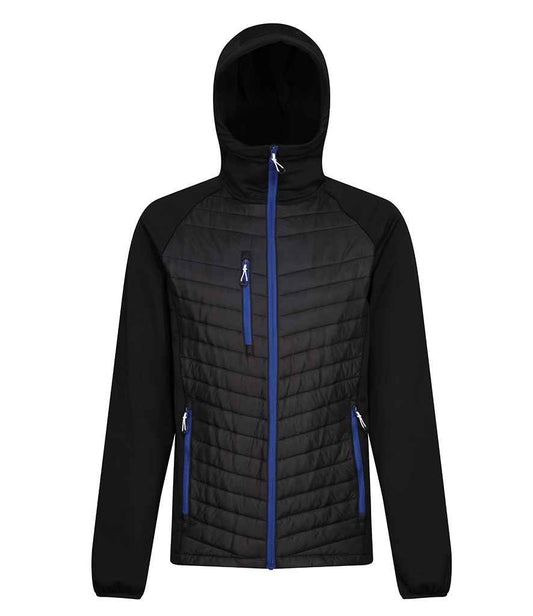 Regatta Professional RG446 Black/New Royal Blue Front - Jacket Ready to be Printed by Custard Workwear - Cheap Personalised and Customised Workwear in Nottinghamshire, Derbyshire and Leicestershire