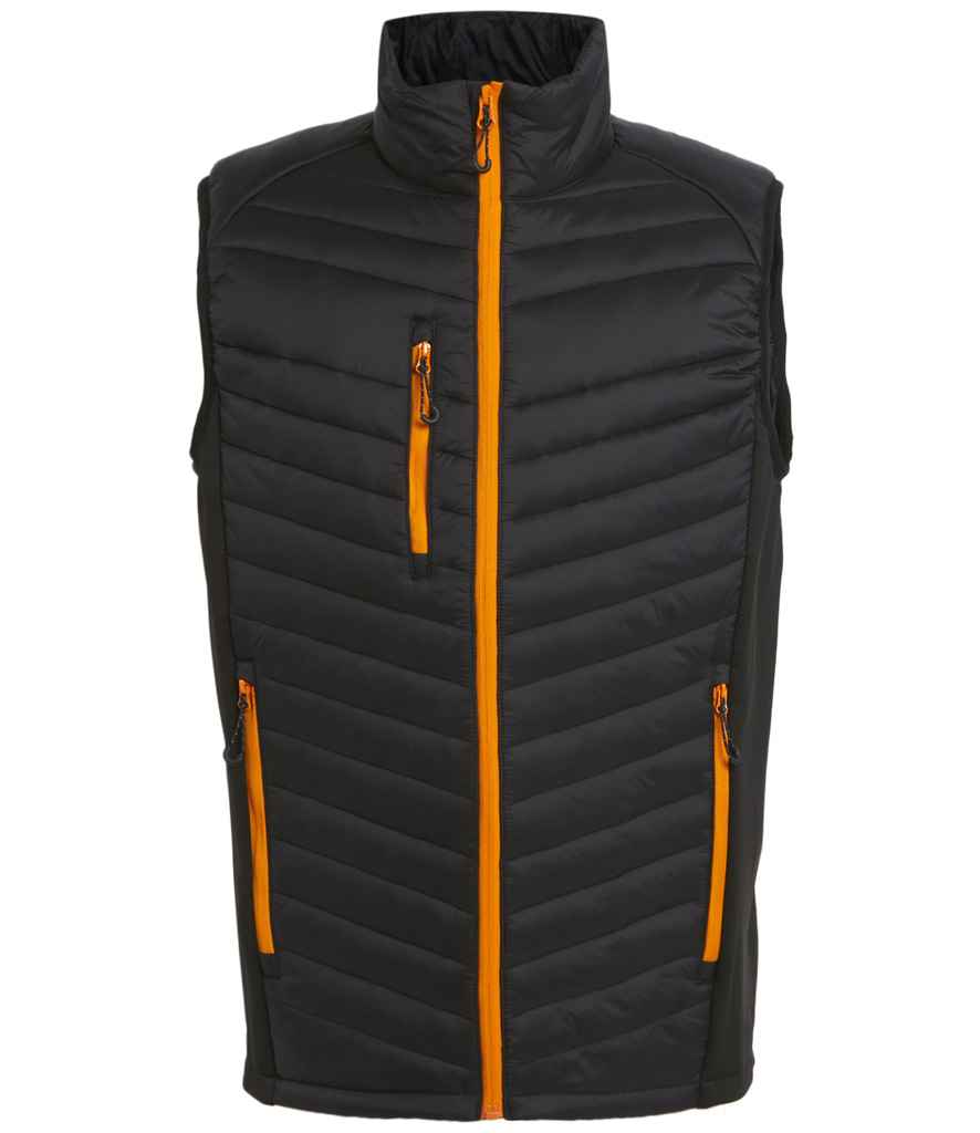 Regatta Professional RG447 Black/Orange Pop Front - Bodywarmer Ready to be Printed by Custard Workwear - Cheap Personalised and Customised Workwear in Nottinghamshire, Derbyshire and Leicestershire