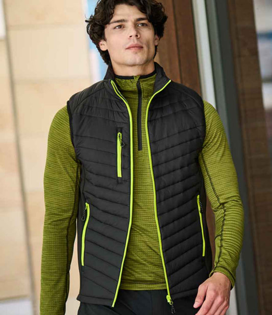 Regatta Professional RG447 Black/Lime Green Model - Bodywarmer Ready to be Printed by Custard Workwear - Cheap Personalised and Customised Workwear in Nottinghamshire, Derbyshire and Leicestershire