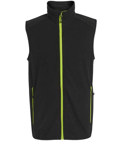 Regatta Professional RG453 Black/Lime Green Front - Bodywarmer Ready to be Embroidered by Custard Workwear - Cheap Personalised and Customised Workwear in Nottinghamshire, Derbyshire and Leicestershire