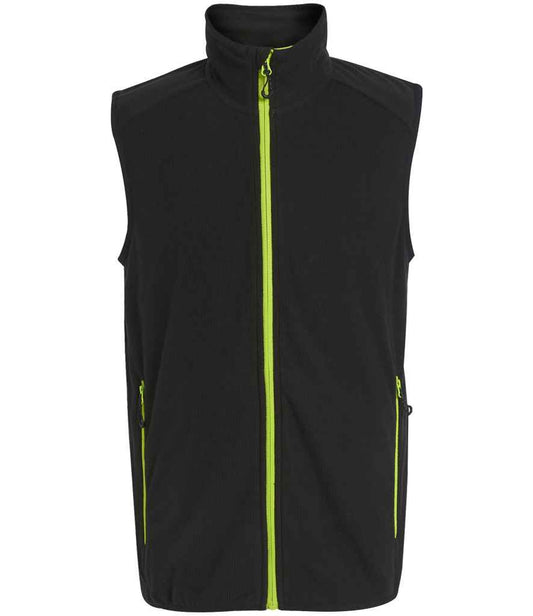 Regatta Professional RG453 Black/Lime Green Front - Bodywarmer Ready to be Embroidered by Custard Workwear - Cheap Personalised and Customised Workwear in Nottinghamshire, Derbyshire and Leicestershire