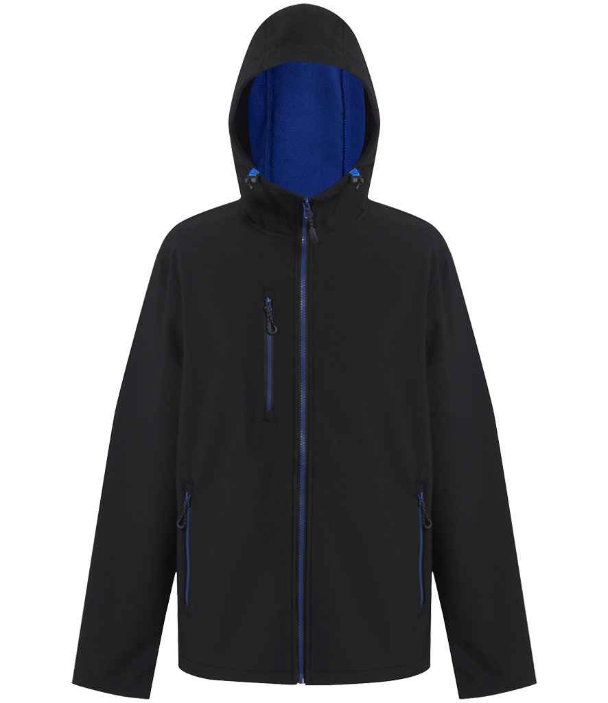 Regatta Professional RG454 Black/New Royal Blue Front - Soft Shell Ready to be Embroidered and Printed by Custard Workwear - Cheap Personalised and Customised Workwear in Nottinghamshire, Derbyshire and Leicestershire