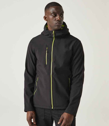Regatta Professional RG454 Black/Lime Green Model - Soft Shell Ready to be Embroidered and Printed by Custard Workwear - Cheap Personalised and Customised Workwear in Nottinghamshire, Derbyshire and Leicestershire