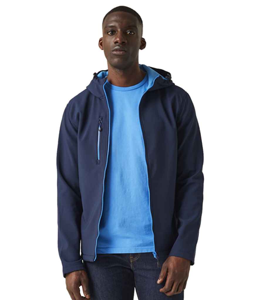 Regatta Professional RG454 Navy/French Blue Model - Soft Shell Ready to be Embroidered and Printed by Custard Workwear - Cheap Personalised and Customised Workwear in Nottinghamshire, Derbyshire and Leicestershire