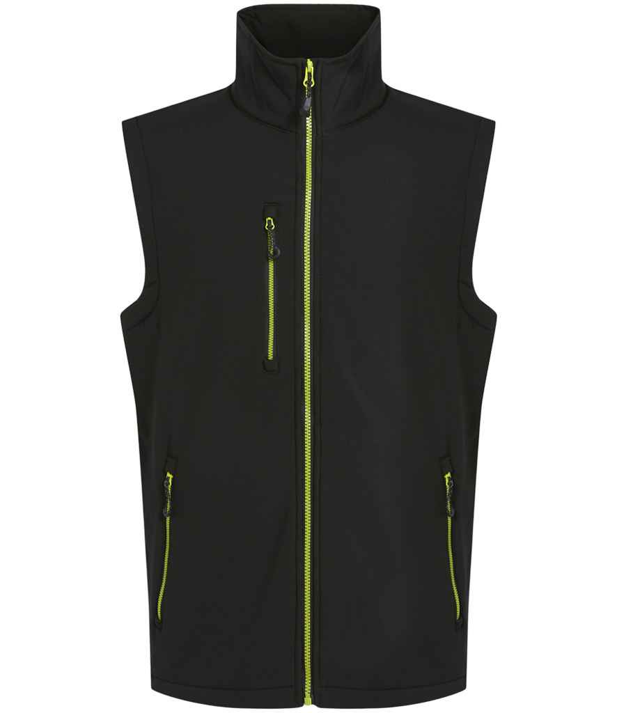 Regatta Professional RG455 Black/Lime Green Front - Bodywarmer Ready to be Embroidered and Printed by Custard Workwear - Cheap Personalised and Customised Workwear in Nottinghamshire, Derbyshire and Leicestershire