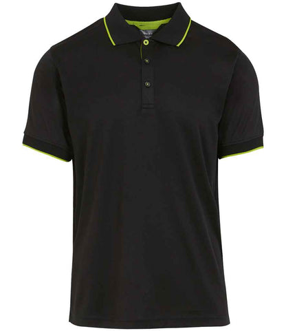 Regatta Professional RG456 Black/Lime Green Front - Polo Ready to be Printed by Custard Workwear - Cheap Personalised and Customised Workwear in Nottinghamshire, Derbyshire and Leicestershire