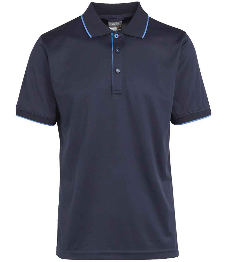 Regatta Professional RG456 Navy/French Blue Front - Polo Ready to be Printed by Custard Workwear - Cheap Personalised and Customised Workwear in Nottinghamshire, Derbyshire and Leicestershire