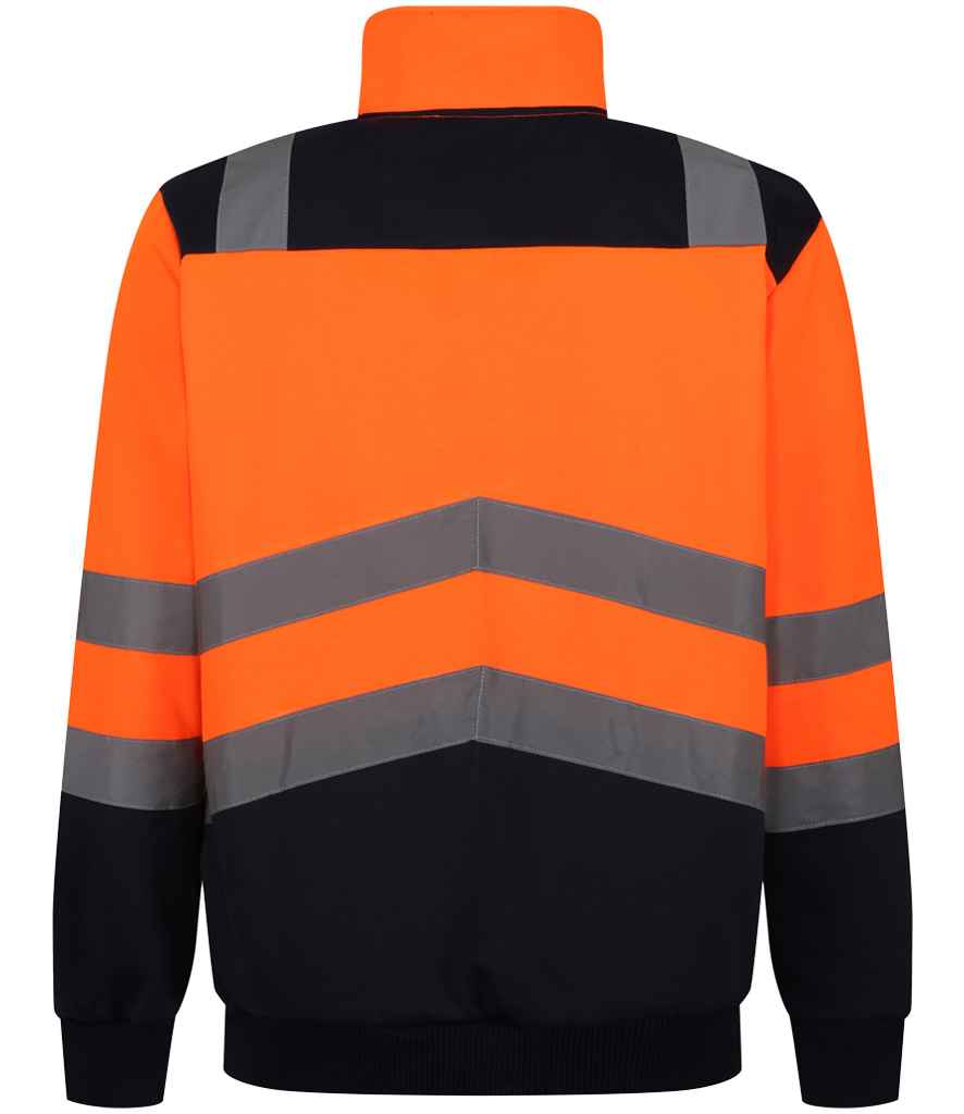 Regatta Hi-Vis RG460 Orange/Navy Back - Sweatshirt Ready to be Embroidered and Printed by Custard Workwear - Cheap Personalised and Customised Workwear in Nottinghamshire, Derbyshire and Leicestershire