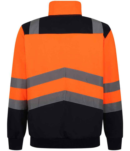 Regatta Hi-Vis RG460 Orange/Navy Back - Sweatshirt Ready to be Embroidered and Printed by Custard Workwear - Cheap Personalised and Customised Workwear in Nottinghamshire, Derbyshire and Leicestershire