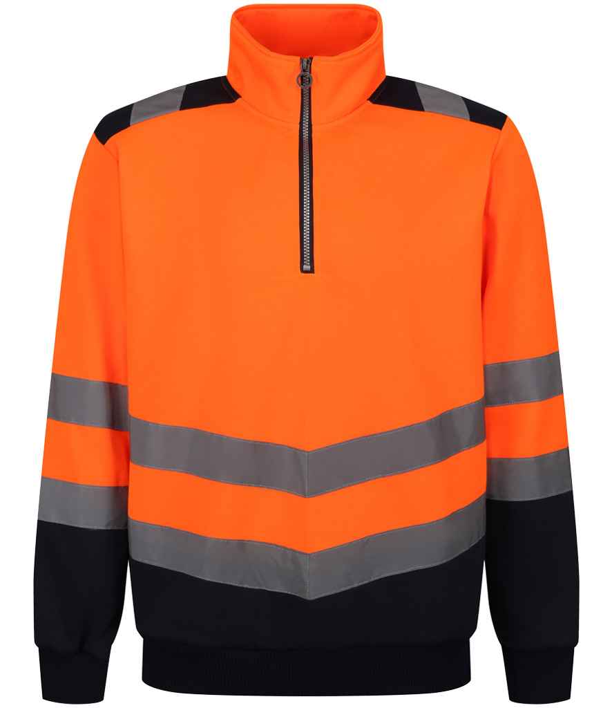 Regatta Hi-Vis RG460 Orange/Navy Front - Sweatshirt Ready to be Embroidered and Printed by Custard Workwear - Cheap Personalised and Customised Workwear in Nottinghamshire, Derbyshire and Leicestershire