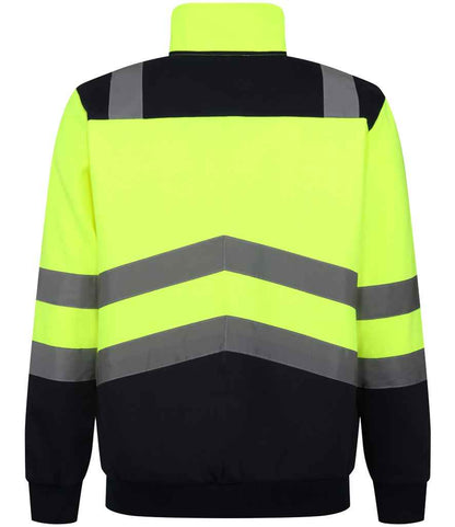 Regatta Hi-Vis RG460 Yellow/Navy Back - Sweatshirt Ready to be Embroidered and Printed by Custard Workwear - Cheap Personalised and Customised Workwear in Nottinghamshire, Derbyshire and Leicestershire