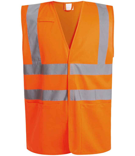 Regatta Hi-Vis RG465 Orange Front - Vest Ready to be Printed by Custard Workwear - Cheap Personalised and Customised Workwear in Nottinghamshire, Derbyshire and Leicestershire