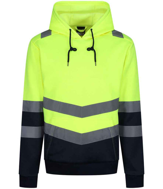 Regatta Hi-Vis RG484 Yellow/Navy Front - Hood Ready to be Embroidered and Printed by Custard Workwear - Cheap Personalised and Customised Workwear in Nottinghamshire, Derbyshire and Leicestershire