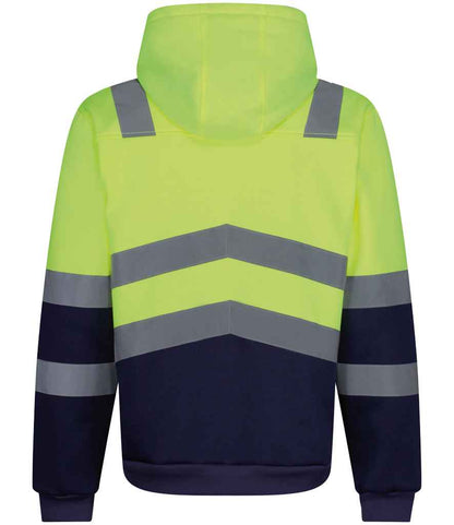 Regatta Hi-Vis RG485 Yellow/Navy Back - Hood Ready to be Embroidered and Printed by Custard Workwear - Cheap Personalised and Customised Workwear in Nottinghamshire, Derbyshire and Leicestershire