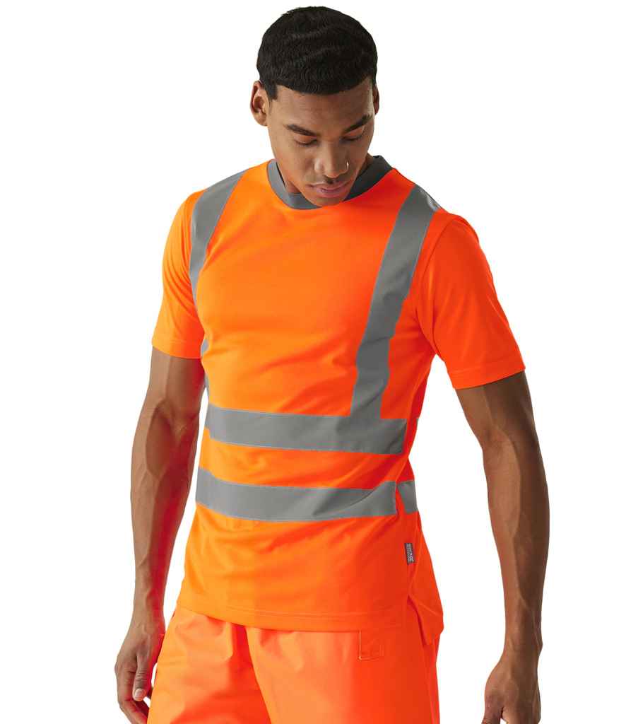 Regatta Hi-Vis RG554 Orange Model - T-Shirt Ready to be Printed by Custard Workwear - Cheap Personalised and Customised Workwear in Nottinghamshire, Derbyshire and Leicestershire