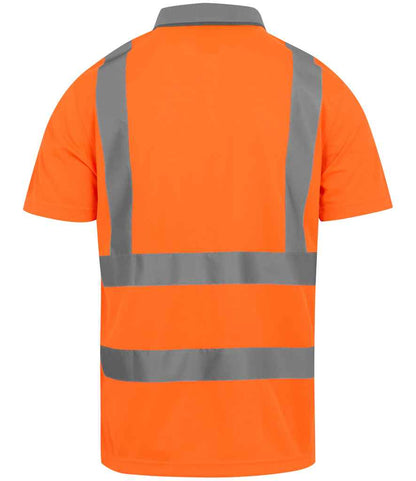 Regatta Hi-Vis RG555 Orange Back - Polo Ready to be Printed by Custard Workwear - Cheap Personalised and Customised Workwear in Nottinghamshire, Derbyshire and Leicestershire