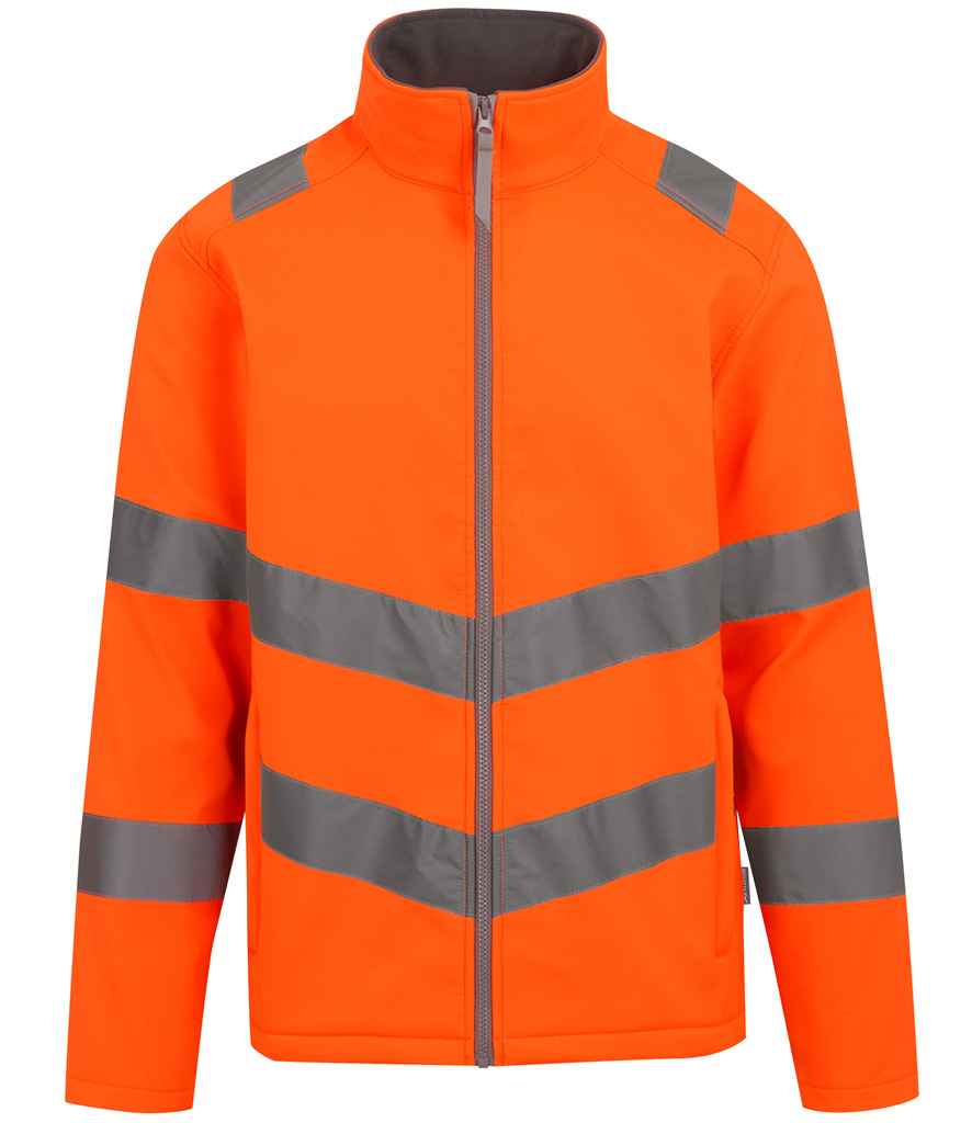Regatta Hi-Vis RG557 Orange Front - Soft Shell Ready to be Embroidered and Printed by Custard Workwear - Cheap Personalised and Customised Workwear in Nottinghamshire, Derbyshire and Leicestershire
