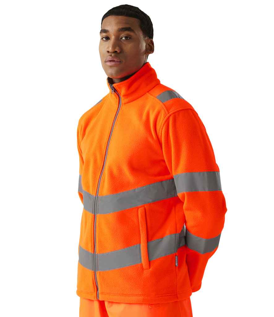 Regatta Hi-Vis RG558 Orange Model - Fleece Ready to be Embroidered by Custard Workwear - Cheap Personalised and Customised Workwear in Nottinghamshire, Derbyshire and Leicestershire
